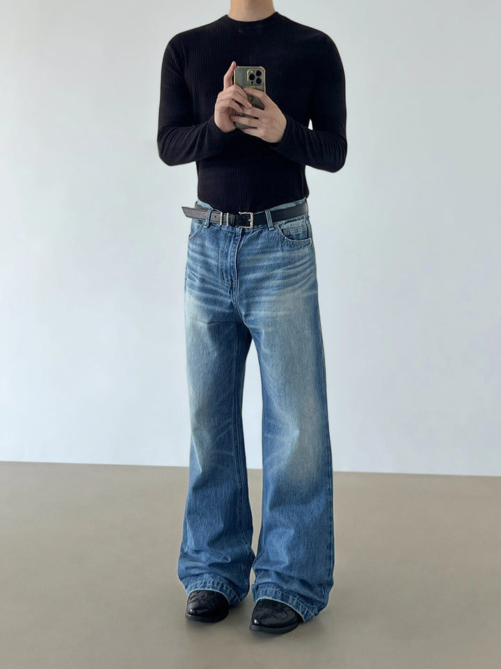 Calças Jeans Largas com Corte A e Ajuste Solto 