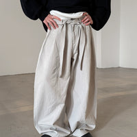 Lyocell Tencel Drawstring Wide-Leg Pants