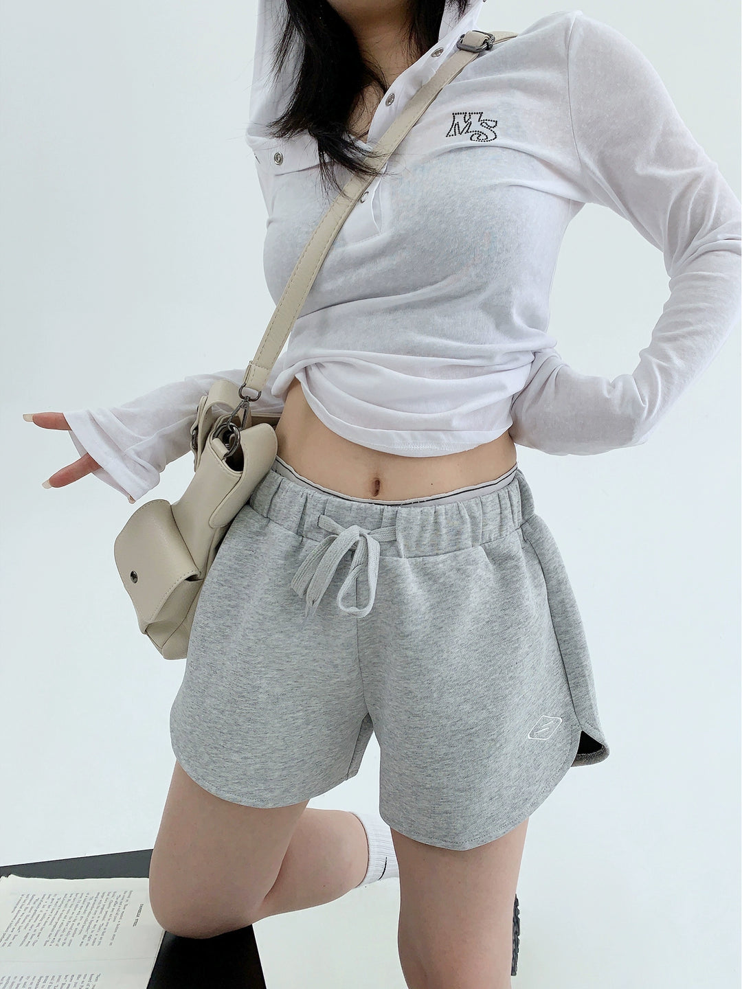 Loose Fit Embroidered Drawstring Shorts