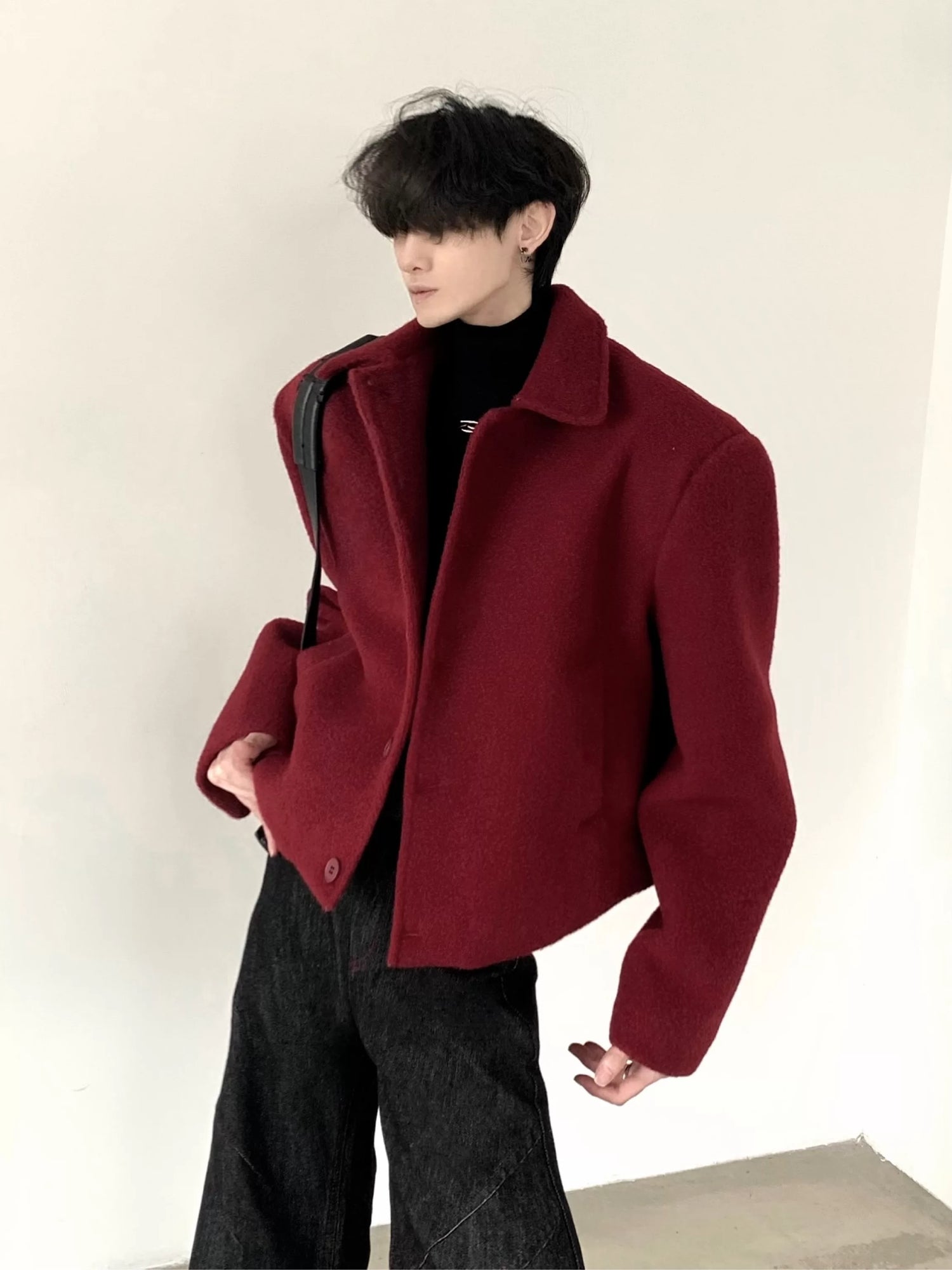 Короткое шершащее пальто Хэррингтона 