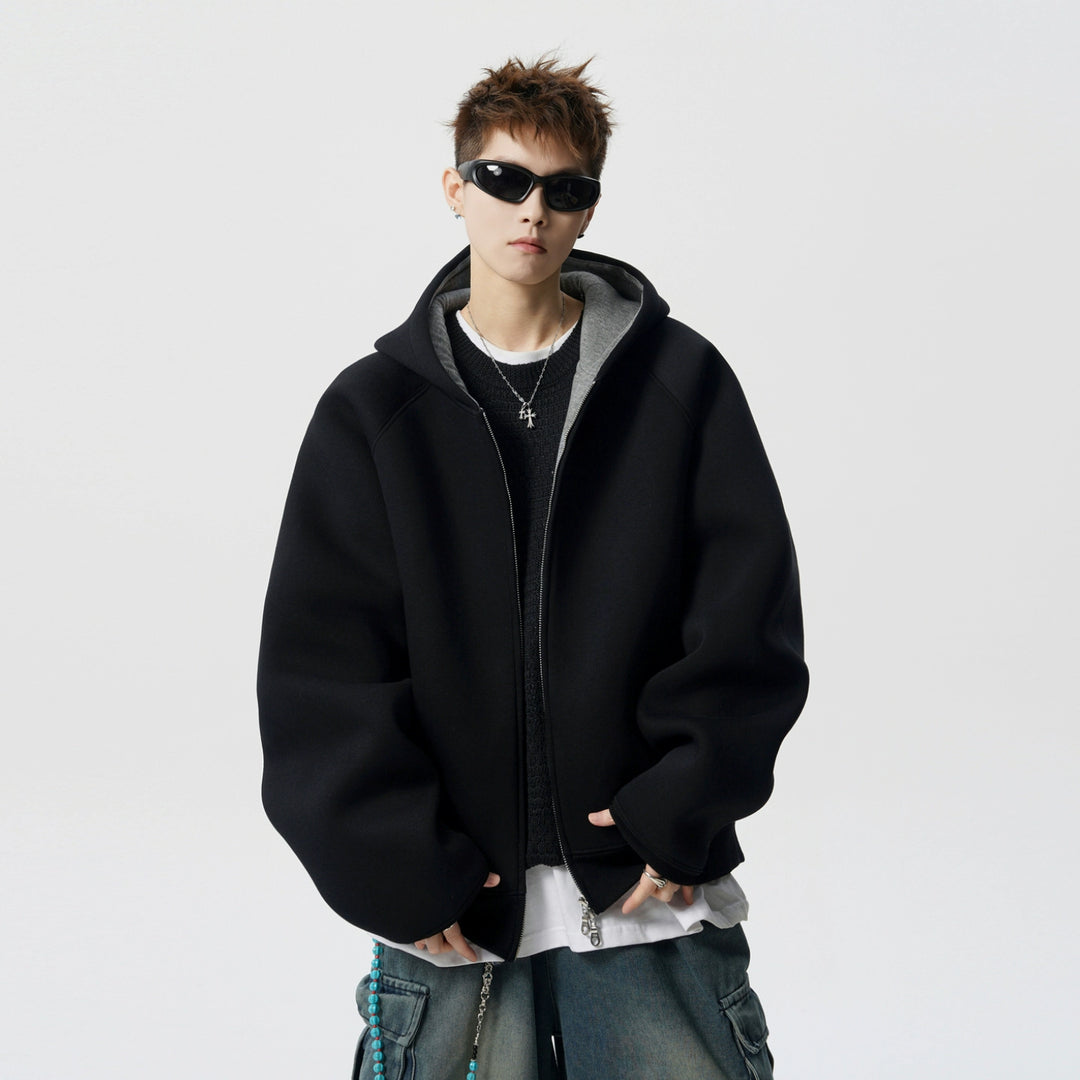 Hooded Zip-Up Casual Sweatshirt