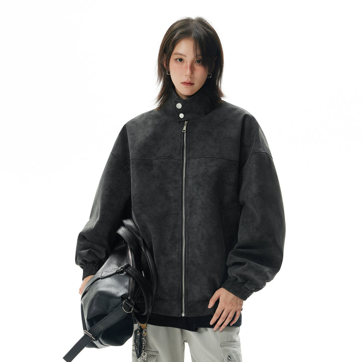 Matte Tie-Dye Loose Motorcycle Jacket