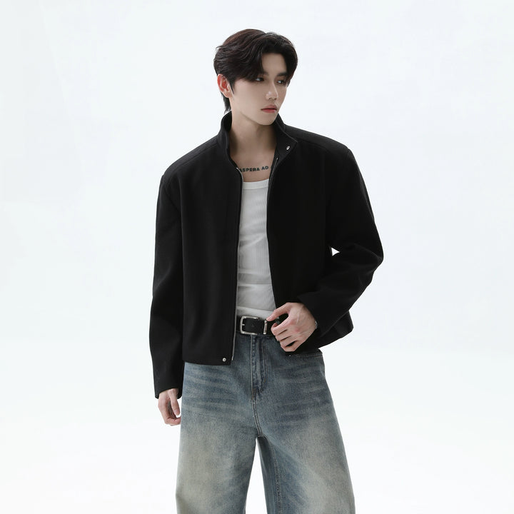 Oversized Stand Collar Wool Jacket