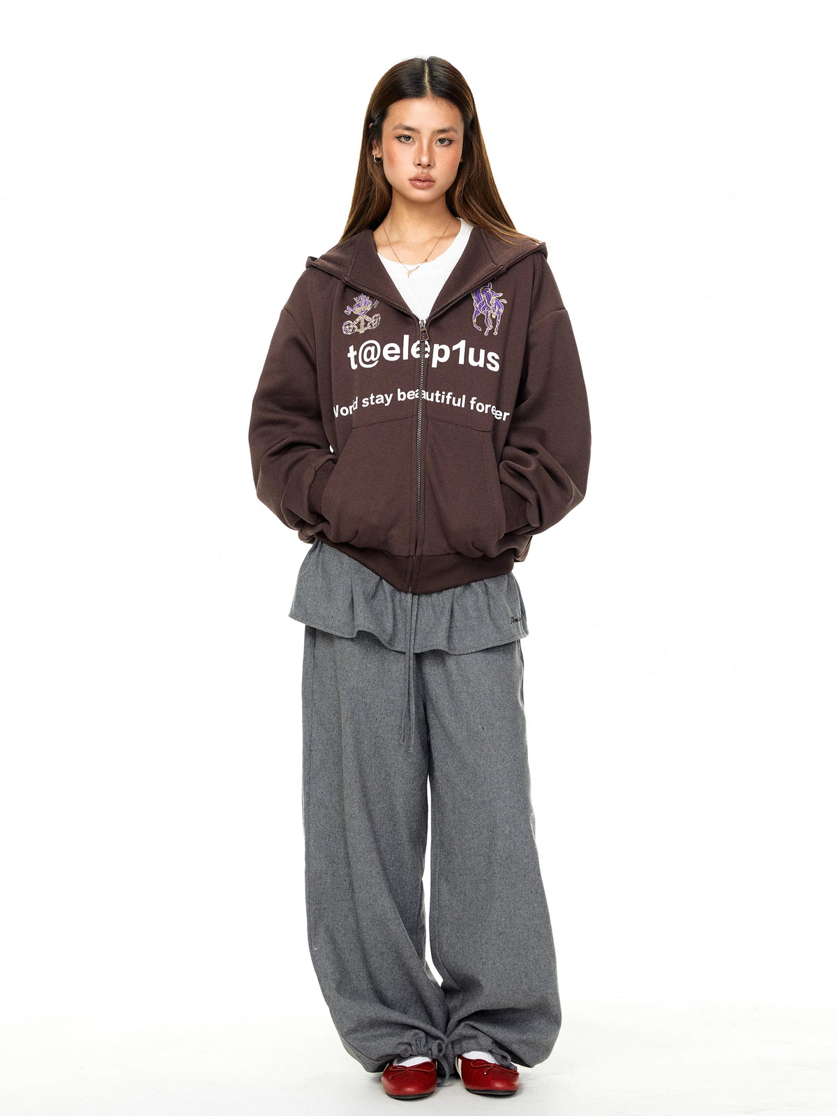 Retro War Horse Embroidered Zip Hoodie 5