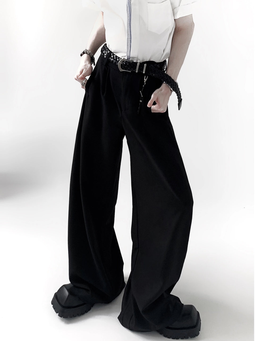 Wide Leg High Waist Straight Pants