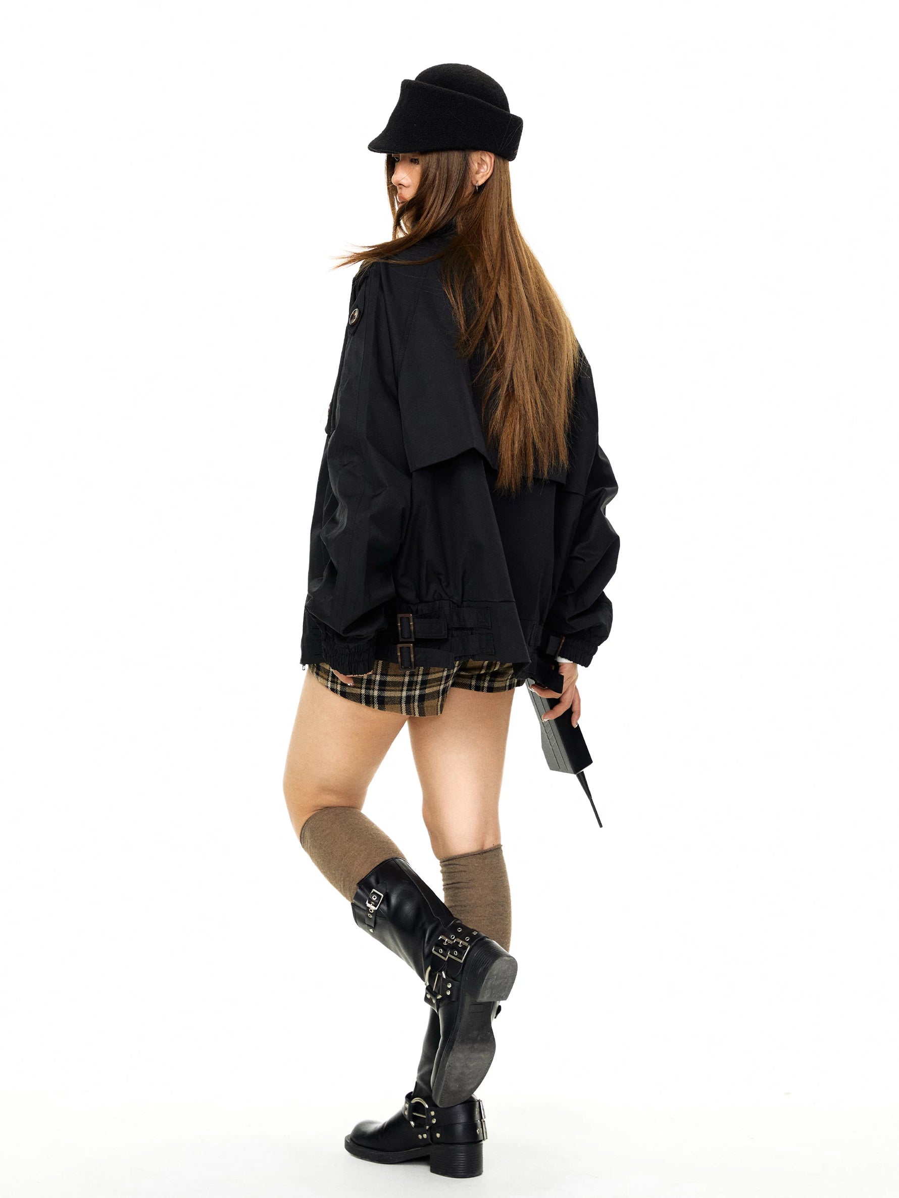 Retro Stand Collar Short Work Jacket 5