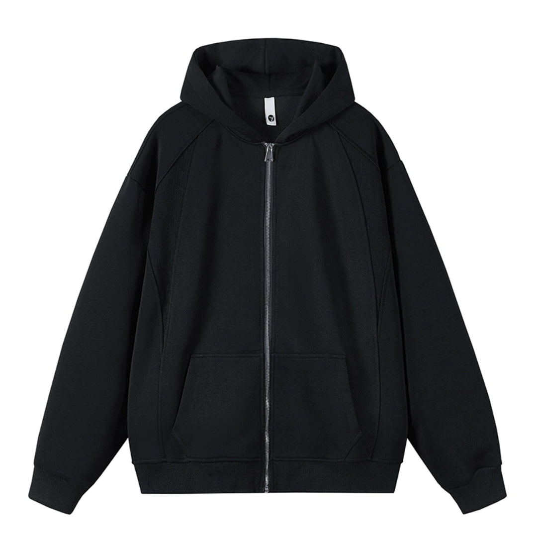 Hooded Zip-Up Loose Cardigan