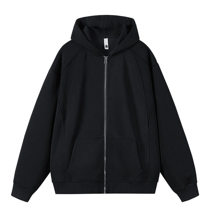 Hooded Zip-Up Loose Cardigan