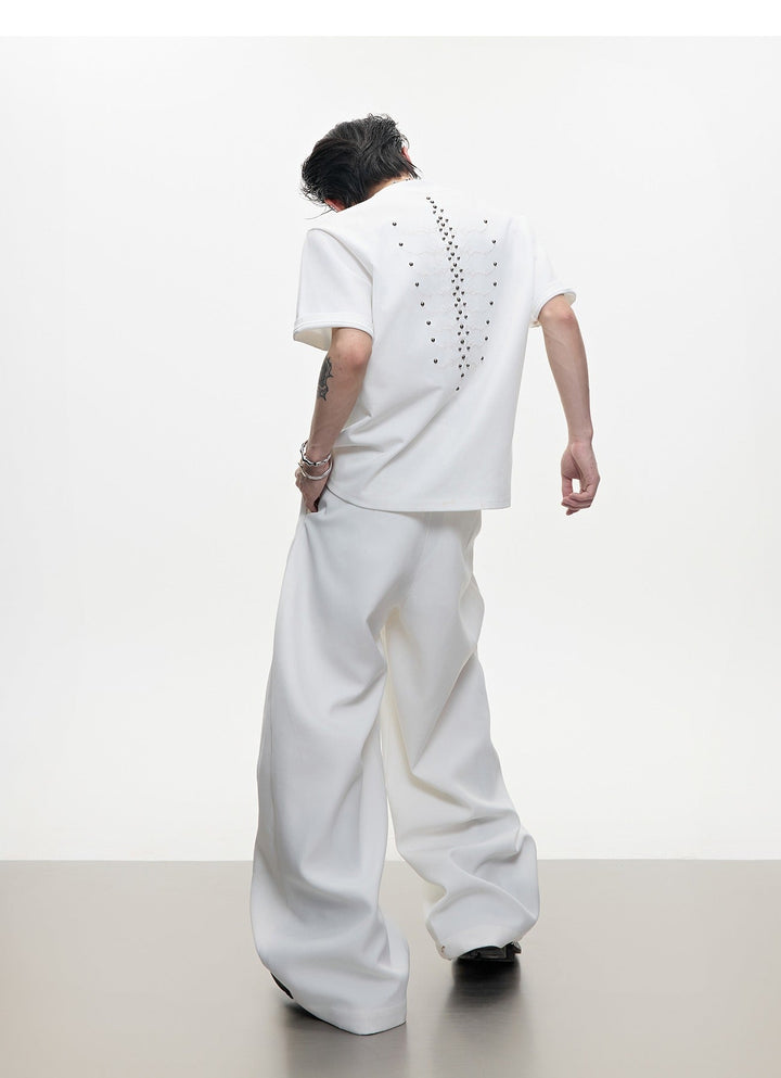 Metal Rivet Spine Slim Fit T-Shirt