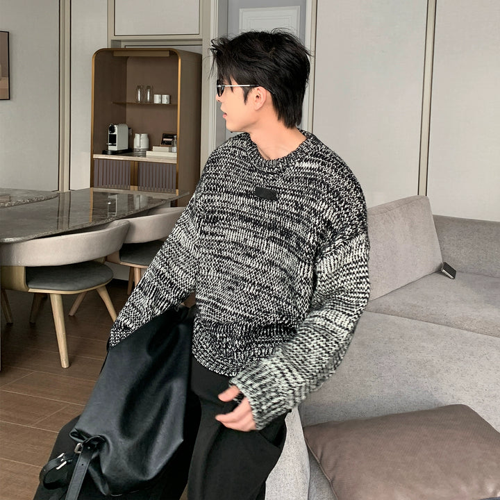 Velvet Knit Round Neck Sweater