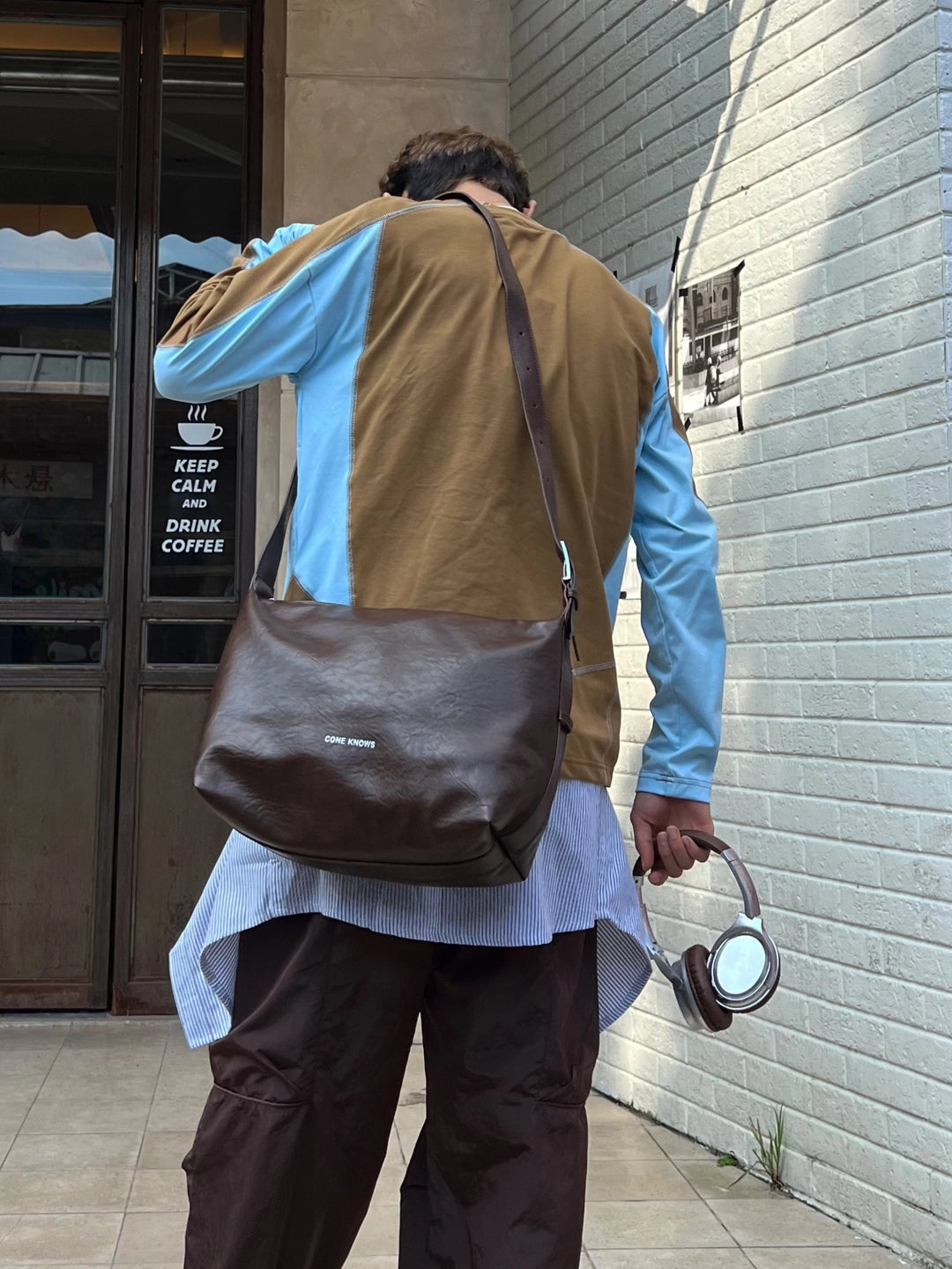 Deri Tek Omuzlu Çapraz Askılı Tote Çanta 