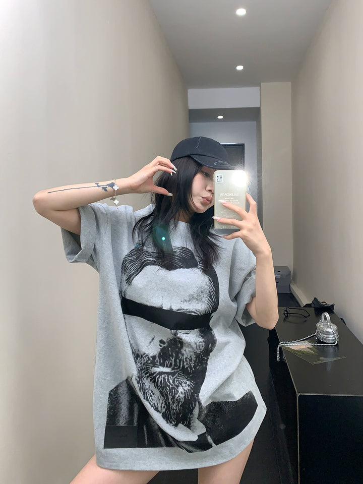 Oversized Sketch Portrait T-shirt