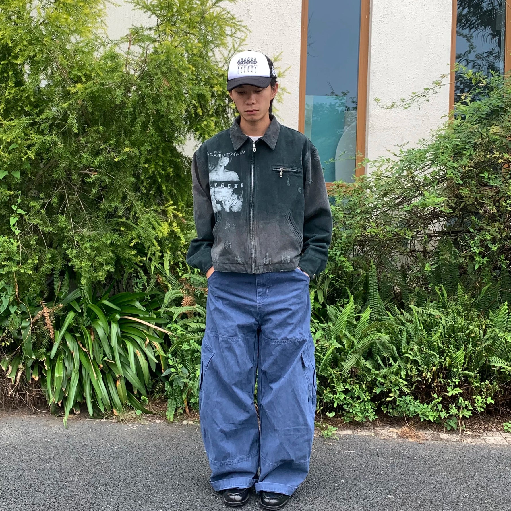 Street Style Distressed Boxy Zip Jacket 2