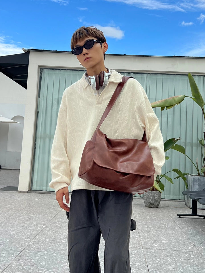 Borsa da viaggio grande in pelle morbida Flip 
