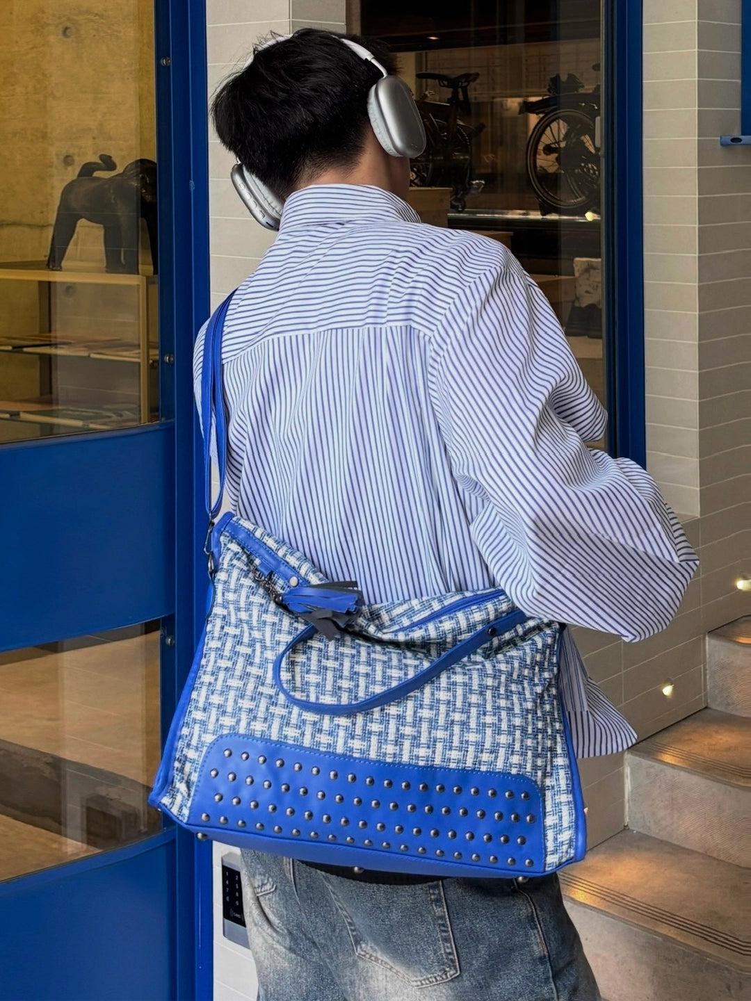 Stort Nitat Messenger Tote Ryggsäck Väska 