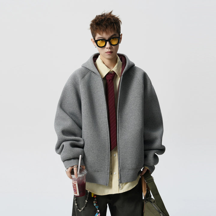 Hooded Zip-Up Casual Sweatshirt