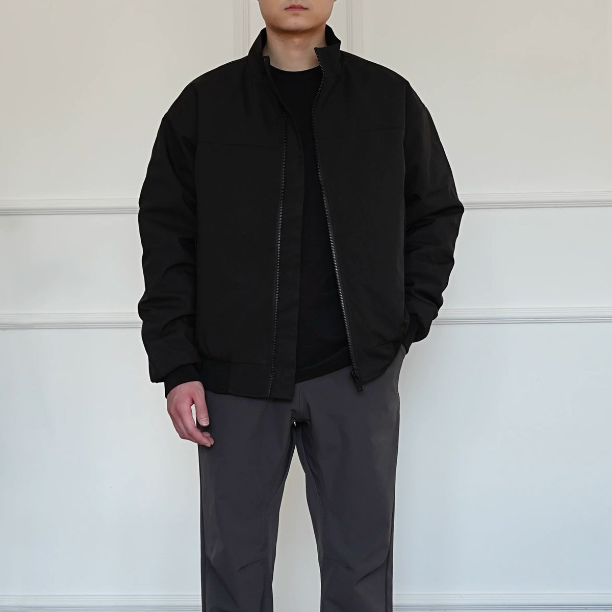 Stand Collar Cotton Zip Jacket 5