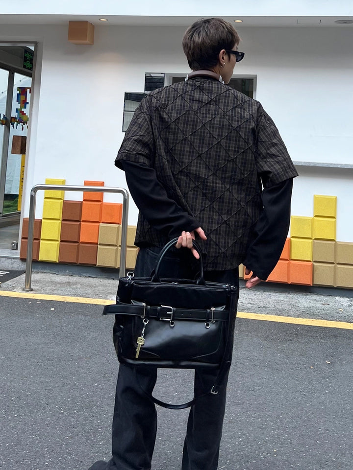 PU lær stor kapasitet crossover tote bag 