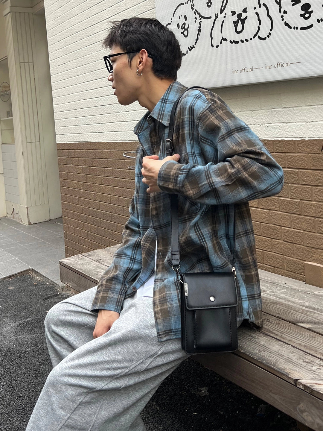 Retro Crossbody Liten Fyrkantig Bröstväska 