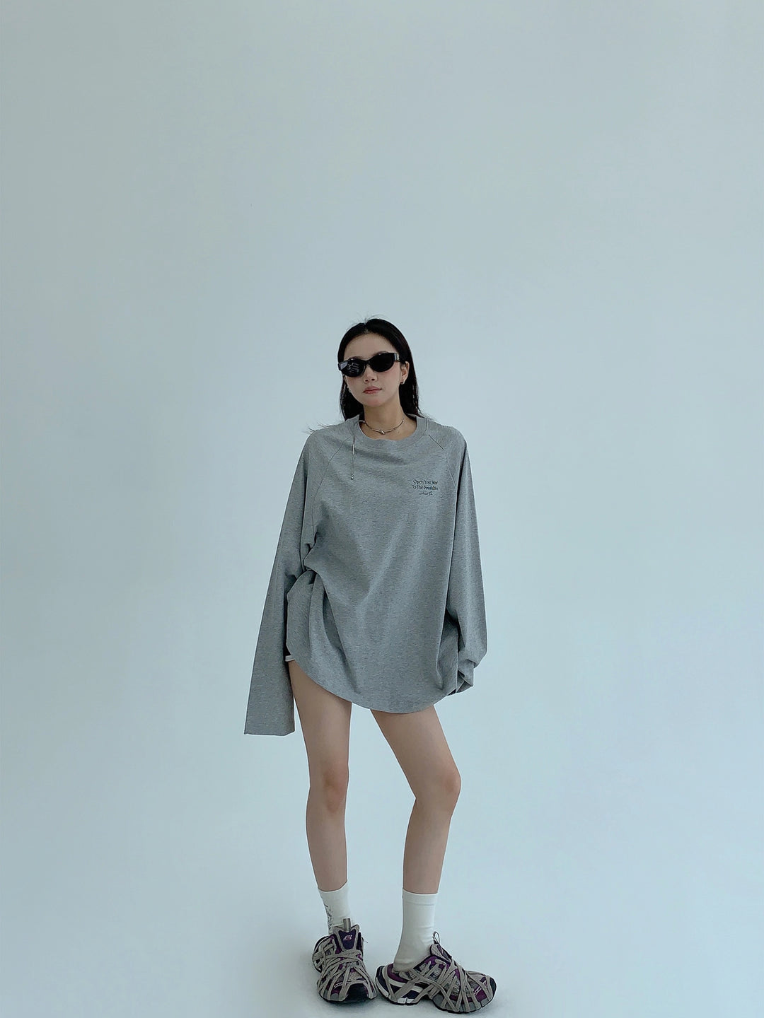Bomullsbrevtryck Långärmad Turtleneck 