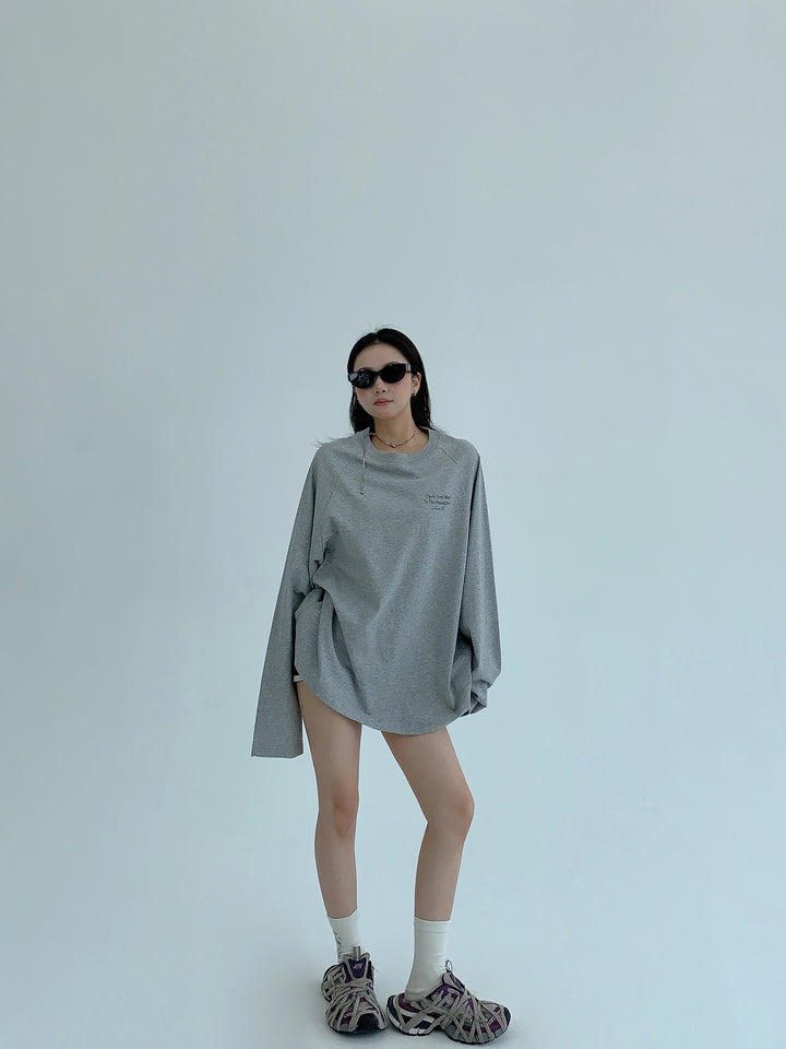 Bomullsbrevtryck Långärmad Turtleneck 