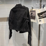 Military-Style Buttoned Denim Jacket