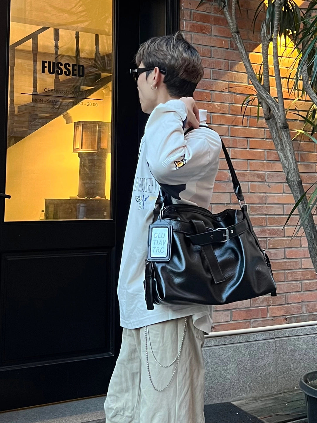 Borsa a spalla per moto retro di grande capacità 
