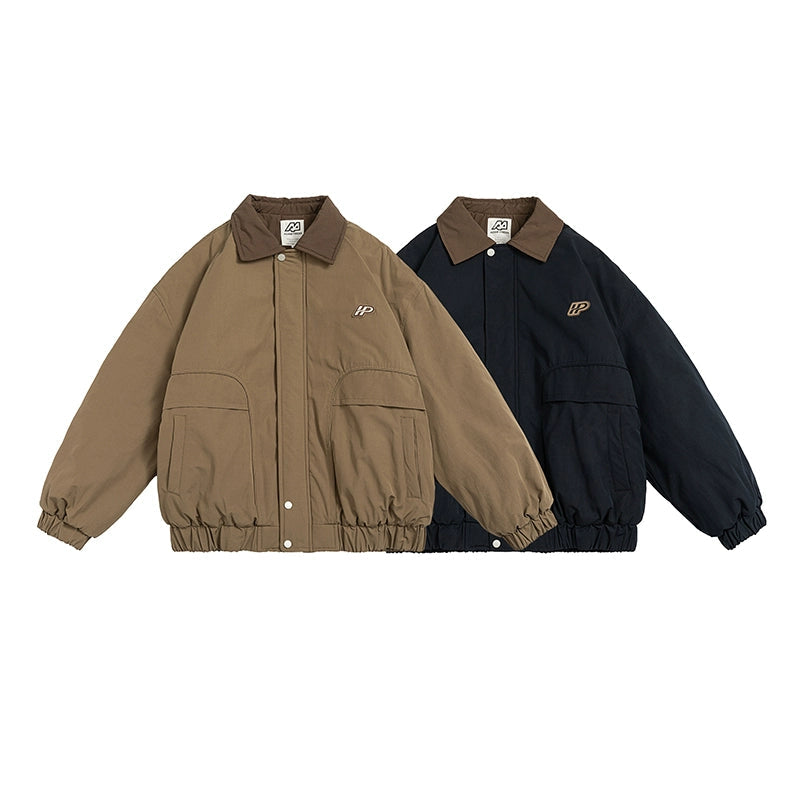 Veste à revers en coton isolée de travail rétro 