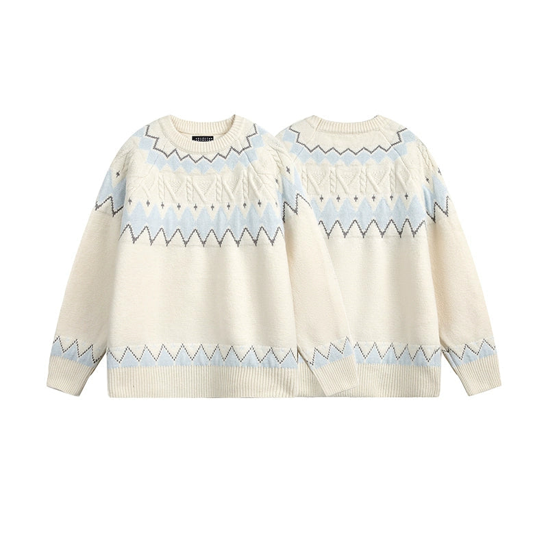 Pull en tricot Fair Isle à col rond 