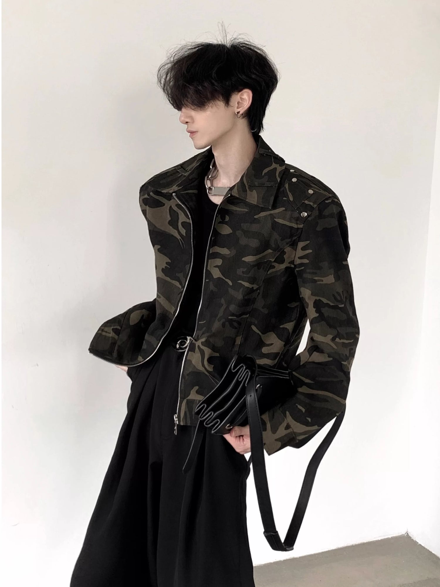 Chaqueta de vuelo corta de camuflaje 