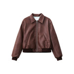 PU Leather Lapel Motorcycle Jacket 8