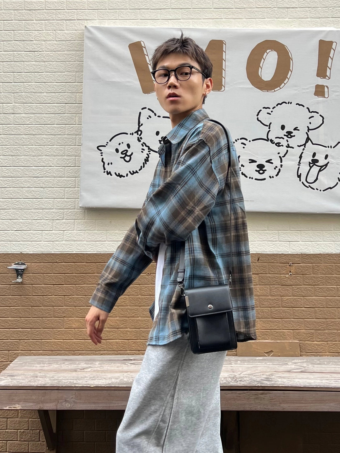 Retro Askılı Küçük Kare Göğüs Çantası 