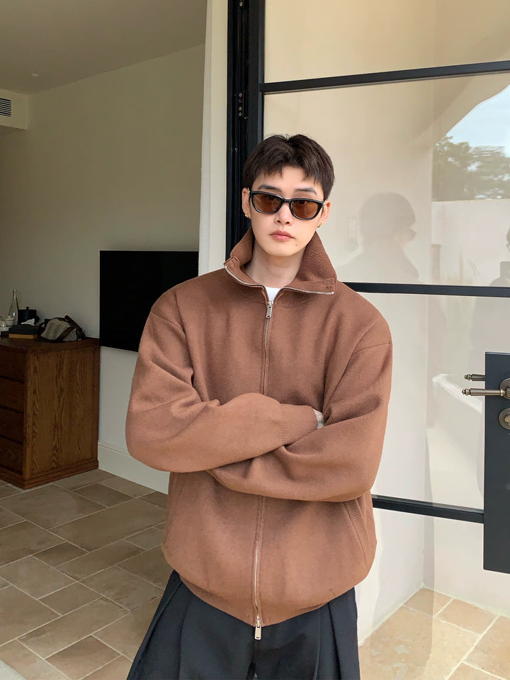 Gilet en laine de modal avec fermeture éclair 