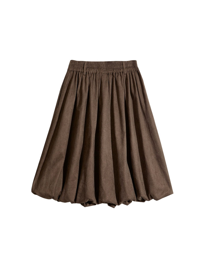 Puffy A-Line Bubble Long Skirt