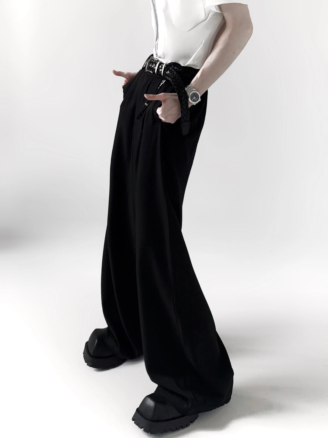 Wide Leg High Waist Straight Pants