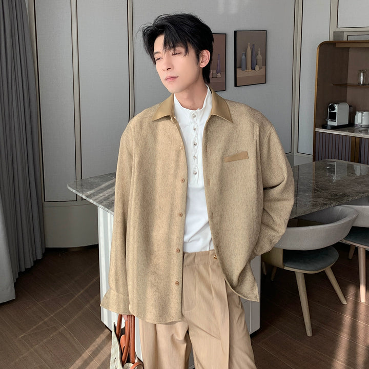 Double-Sided Long Sleeve Shirt Jacket