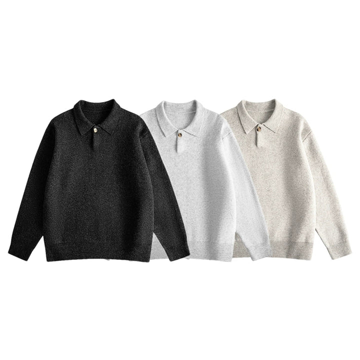 Polo Neck Knit Sweater