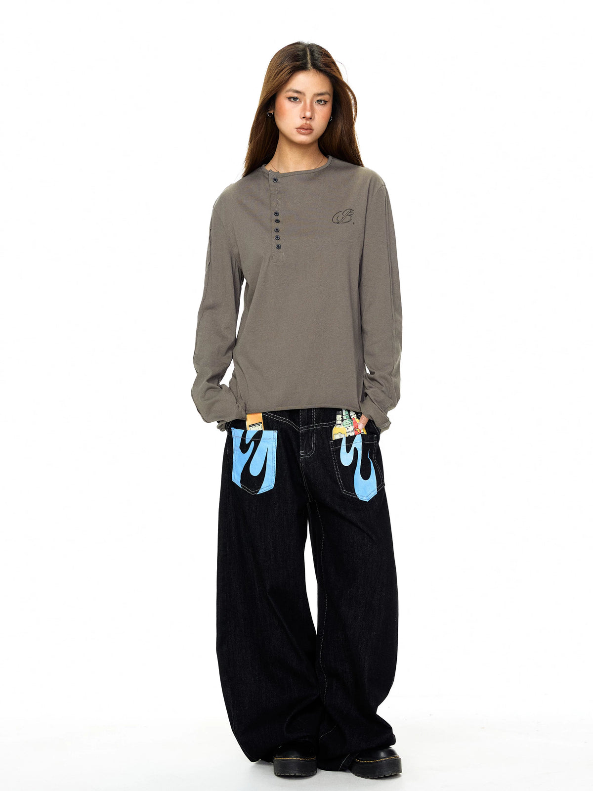 Graffiti Print High Waisted Wide Leg Pants 5