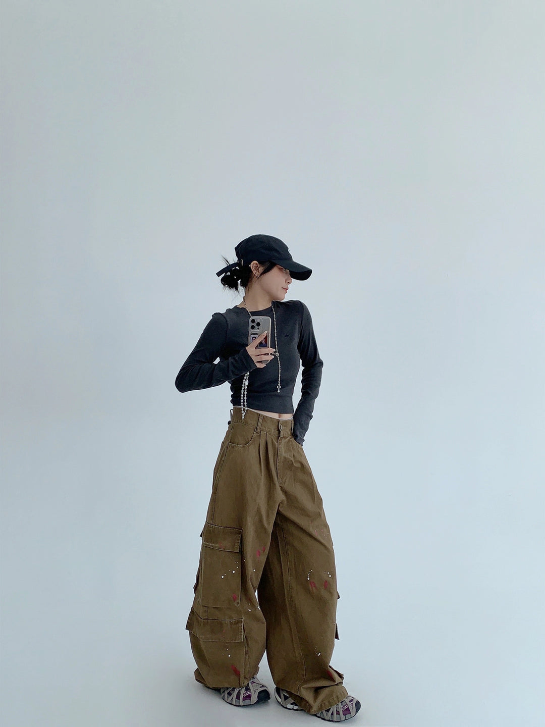 Farbklecks Weite Cargo-Hose 