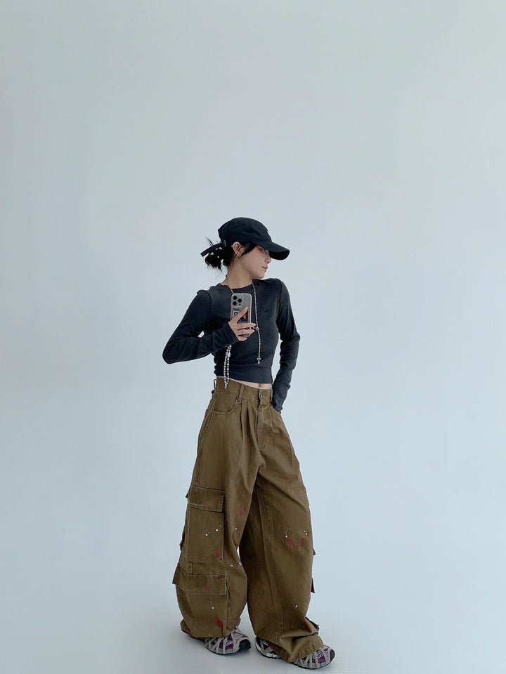 Farbklecks Weite Cargo-Hose 