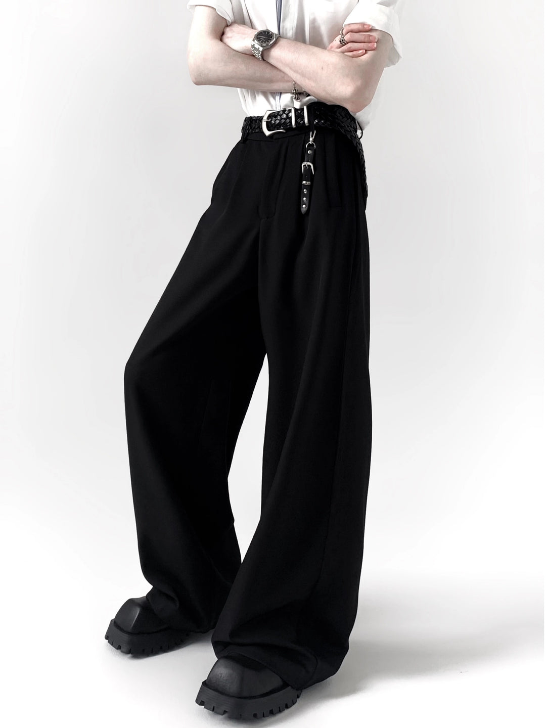 Wide Leg High Waist Straight Pants