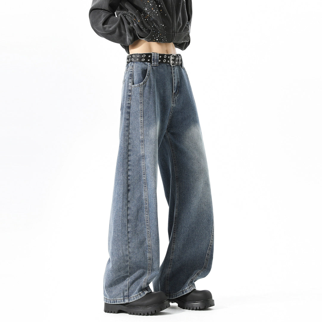 Deconstructed Wide-Leg Loose Jeans