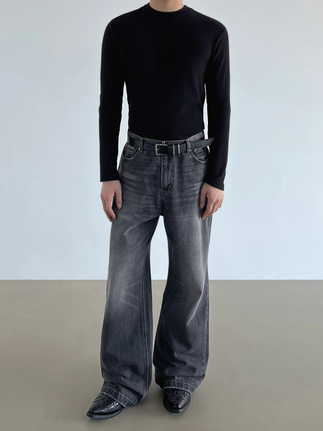 Calças Jeans Largas com Corte A e Ajuste Solto 