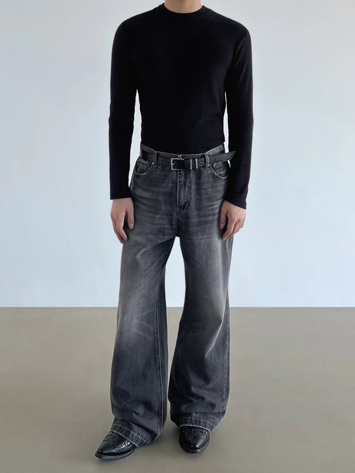 Calças Jeans Largas com Corte A e Ajuste Solto 