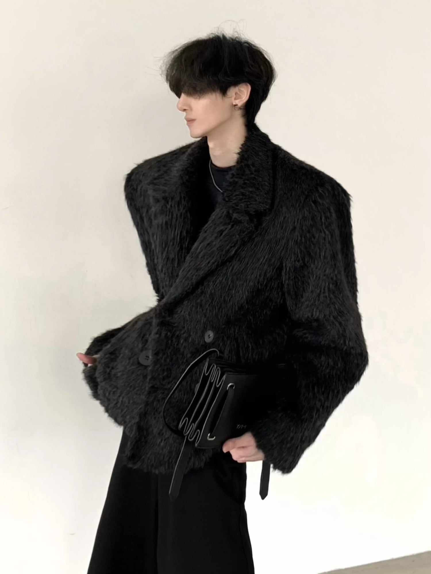 フェイクミンクファーのショートウィンターコート 