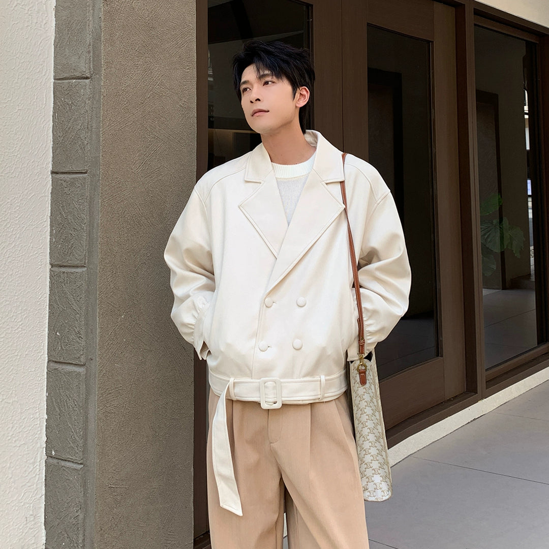 Ζεστό μπουφάν σε στυλ στάβλου από δέρμα ελαφιού 