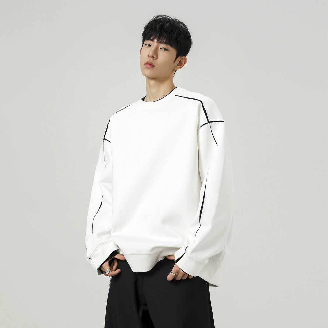 Contrast Stitch Loose Fit Sweatshirt