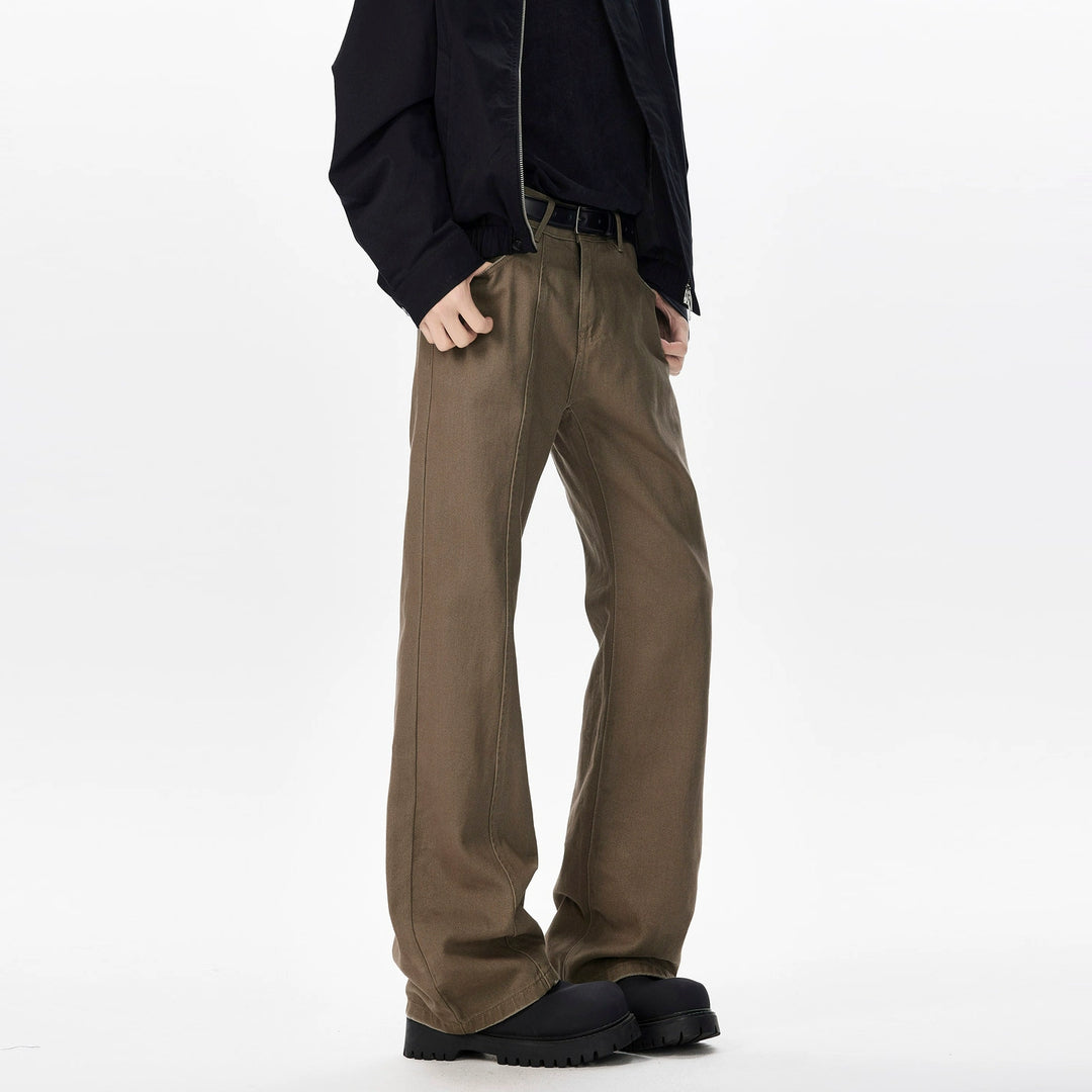 Deconstructed Flared Slim Denim Pants