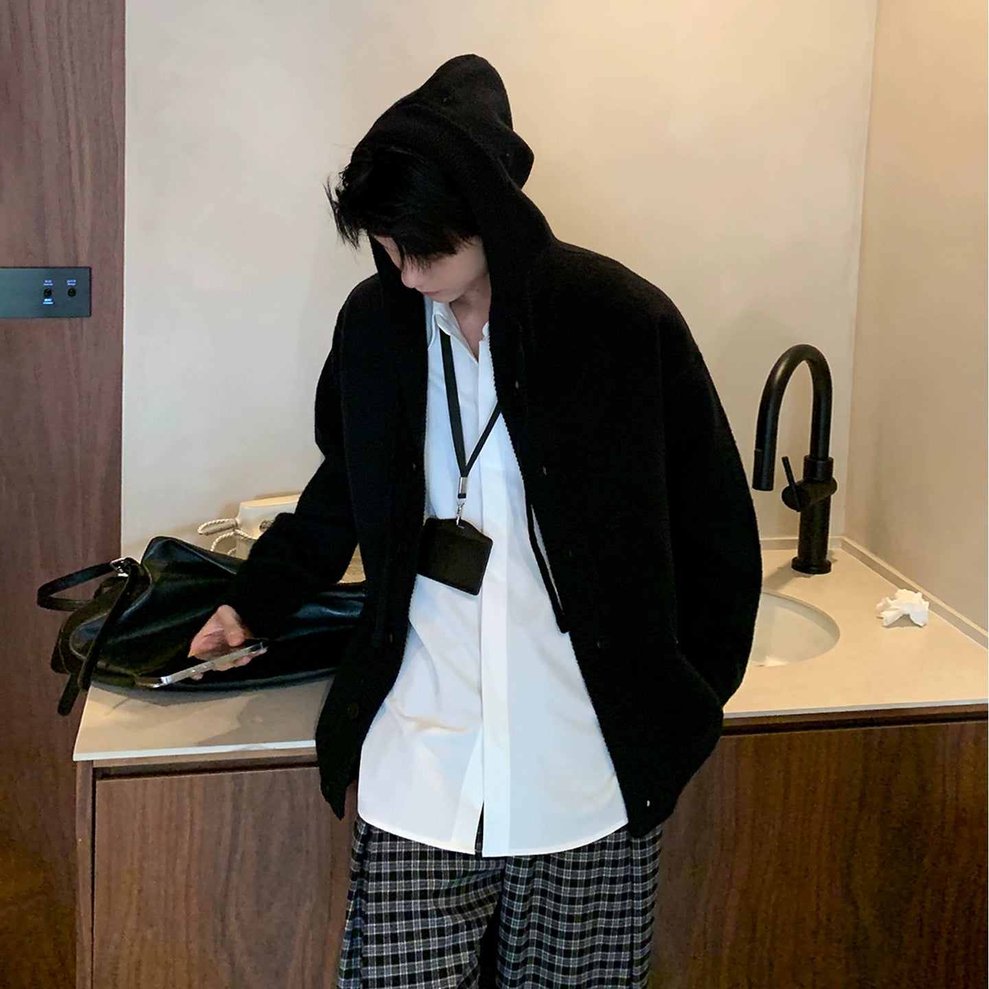 Hooded Knit Cardigan Sweater