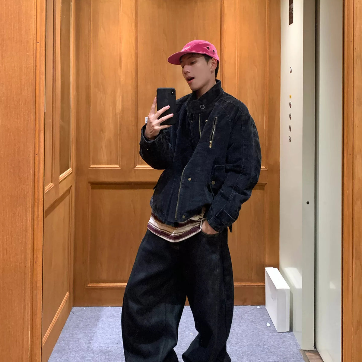 Retro Stand-Collar Corduroy Down Jacket 3